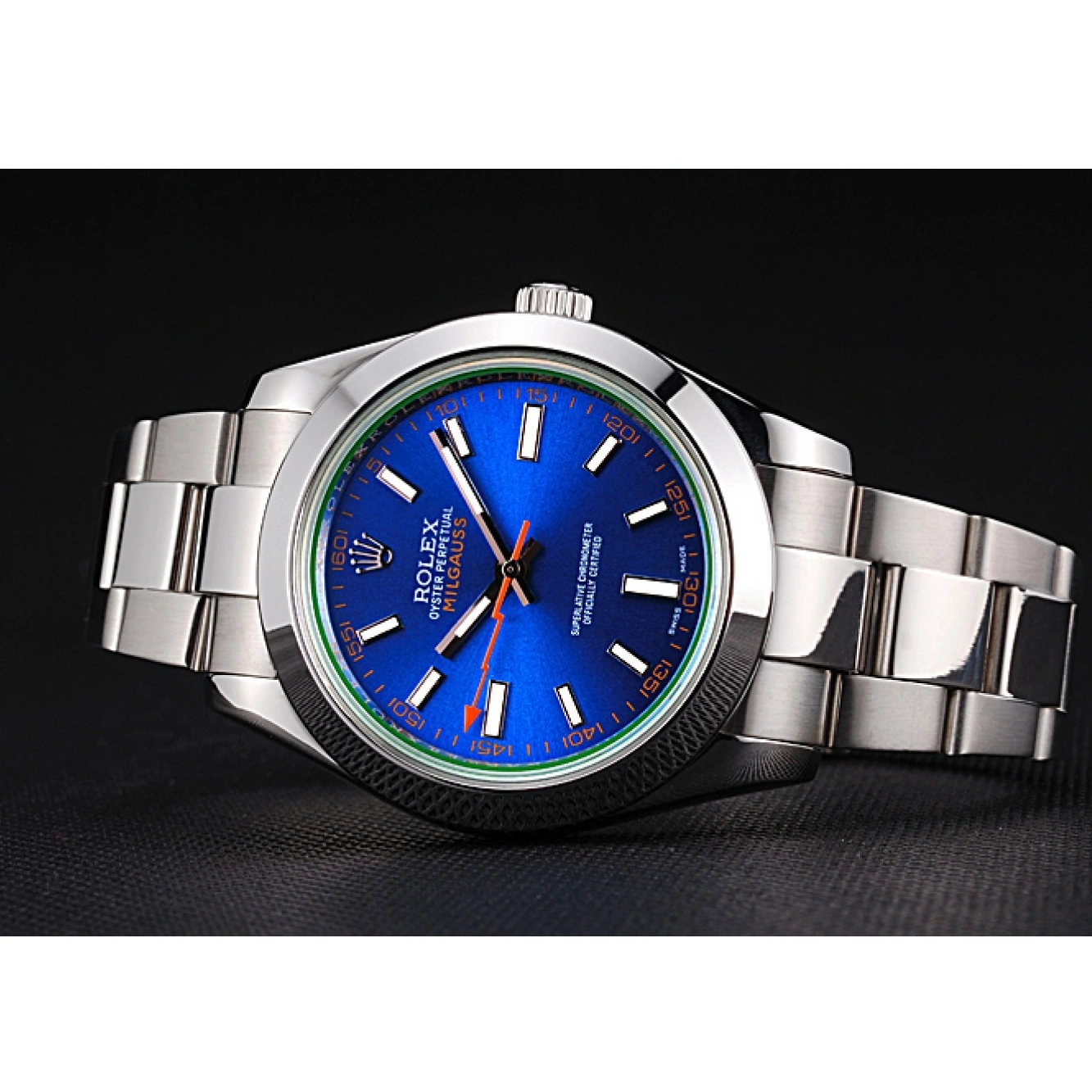 Rolex aaa copy And Milgauss Rolex Steel Stainless Dial Bezel Case Blue 622838 0708